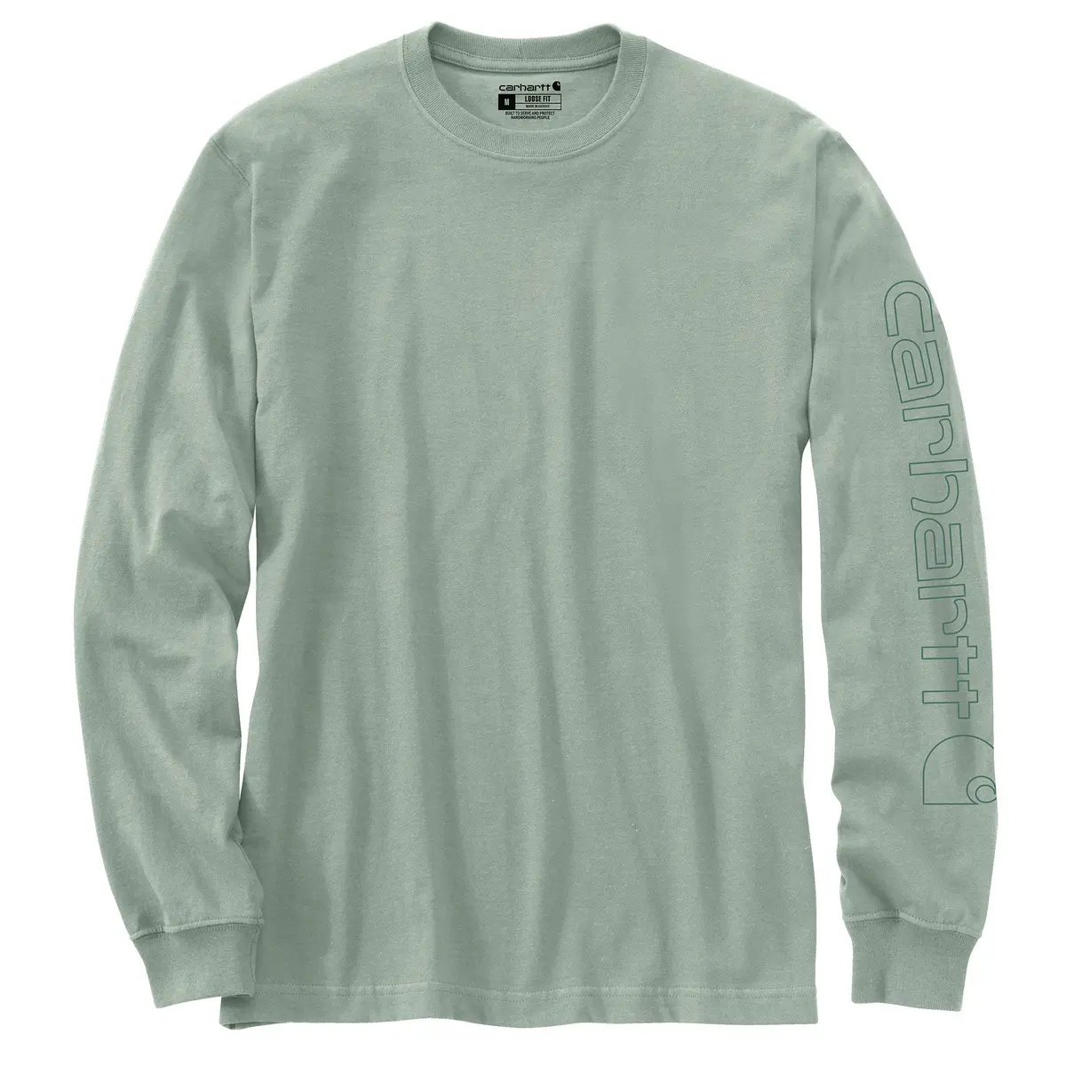 Men's Loose Fit Heavyweight Long-Sleeve Logo Sleeve Graphic T- Shirt 1
