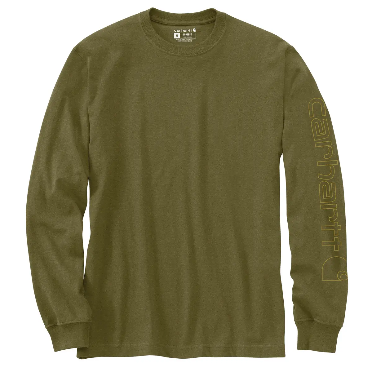 Men's Loose Fit Heavyweight Long-Sleeve Logo Sleeve Graphic T- Shirt 1
