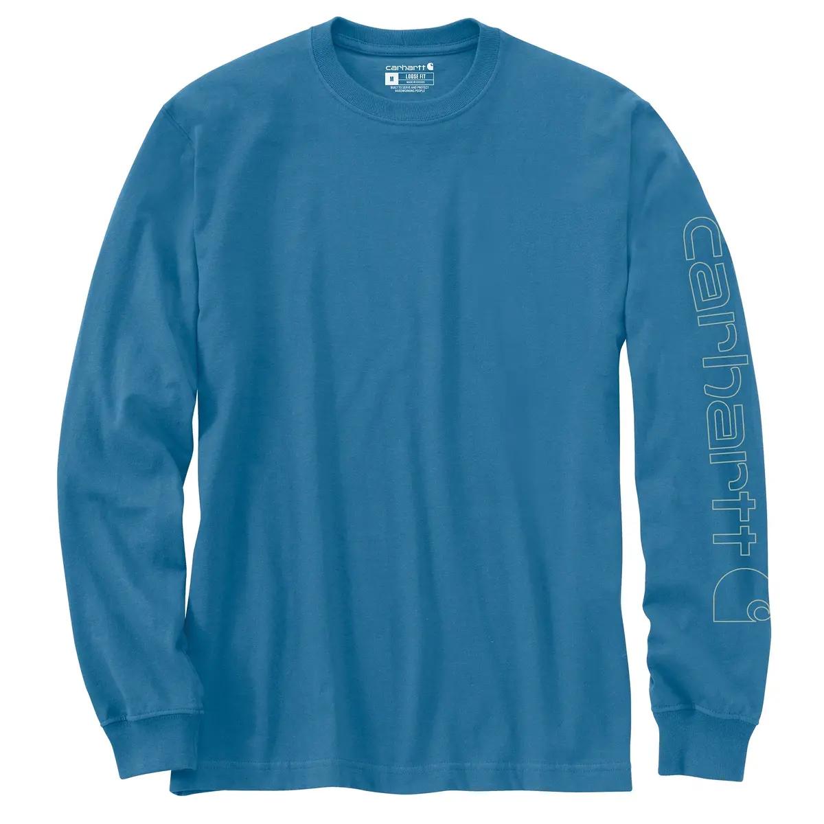 Men's Loose Fit Heavyweight Long-Sleeve Logo Sleeve Graphic T- Shirt 1