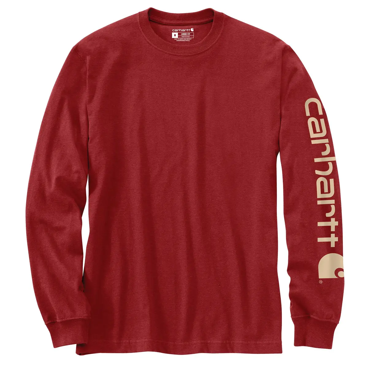 Men's Loose Fit Heavyweight Long-Sleeve Logo Sleeve Graphic T-Shirt 1