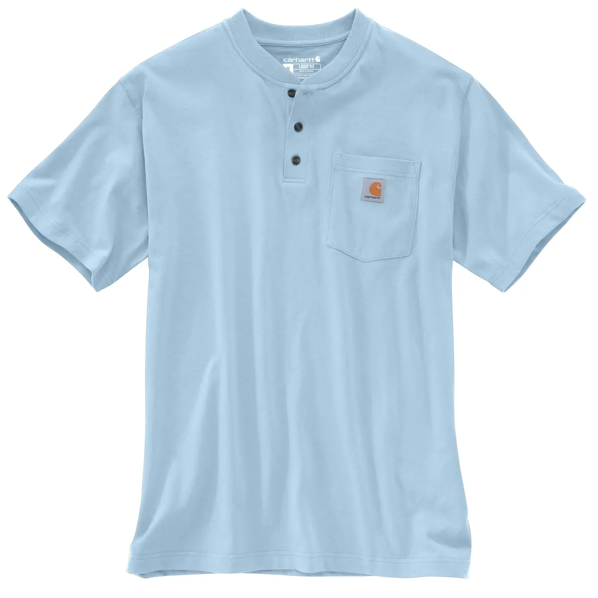 Men's Loose Fit Heavyweight Short-Sleeve Pocket Henley T-Shirt 1
