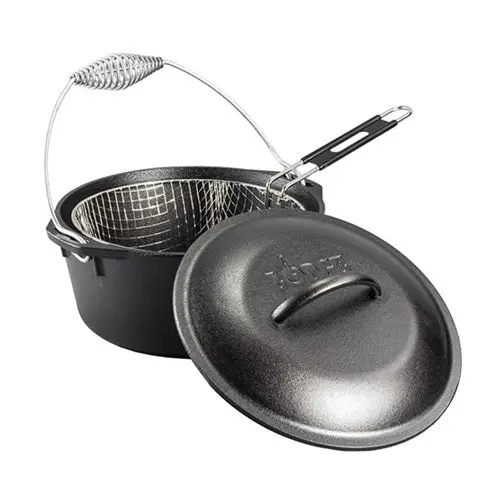 Seasoned Cast Iron Dutch Oven Frying Set 2