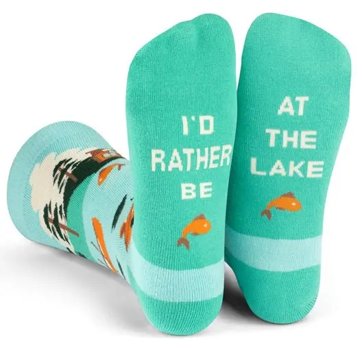 I'd Rather Be At The Lake Socks 1