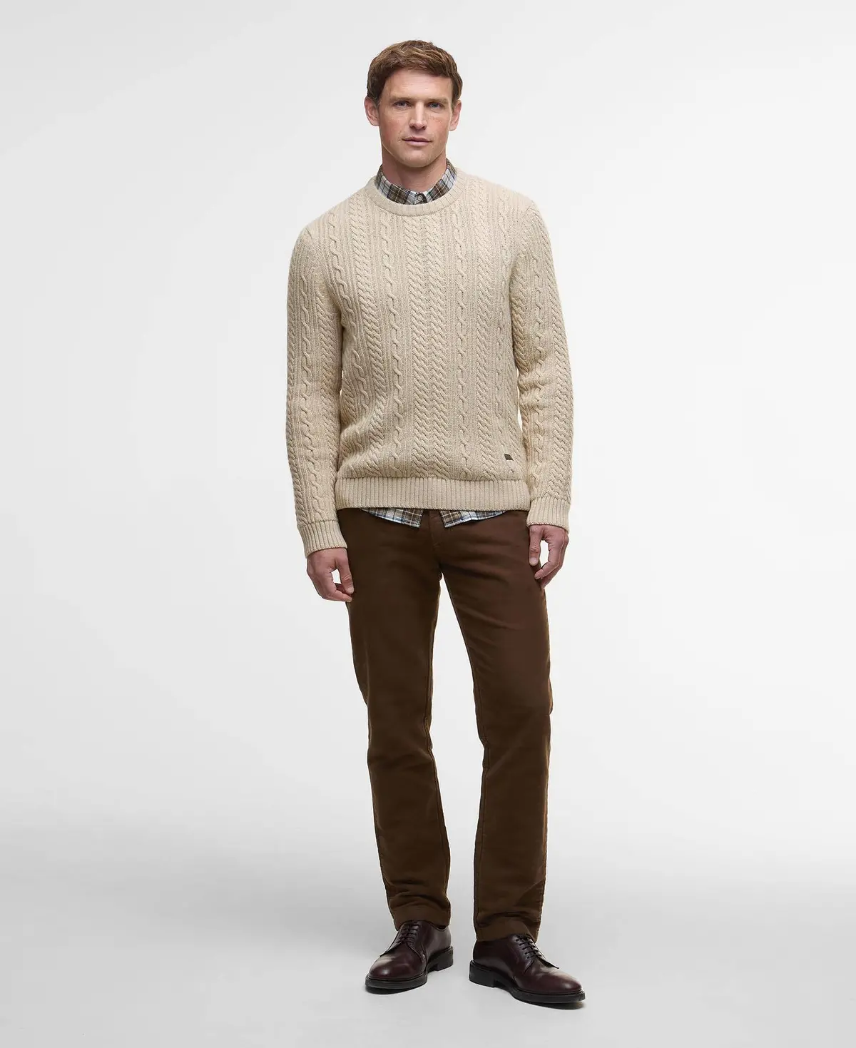 Men's Lowfen Cable-Knit Crew Sweater 1