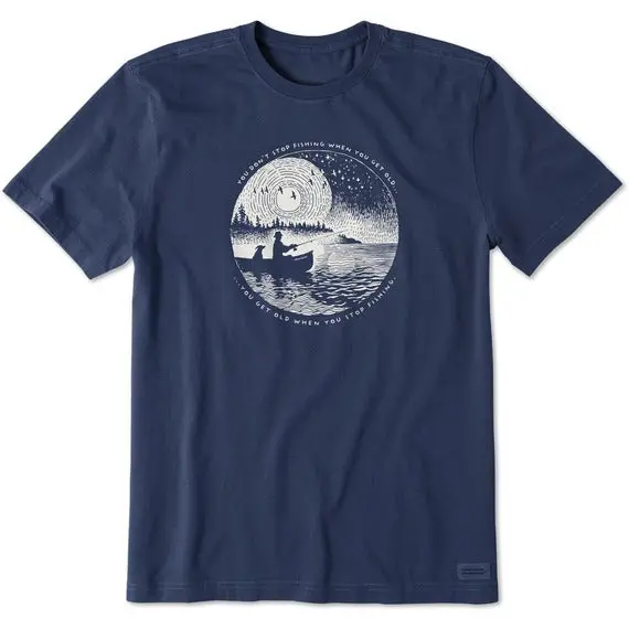 Men's Don't Stop Fishing Scene Short Sleeve Crusher Shirt 1