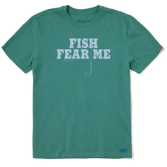 Men's Fish Fear Me Hook Short Sleeve Crusher Shirt 1