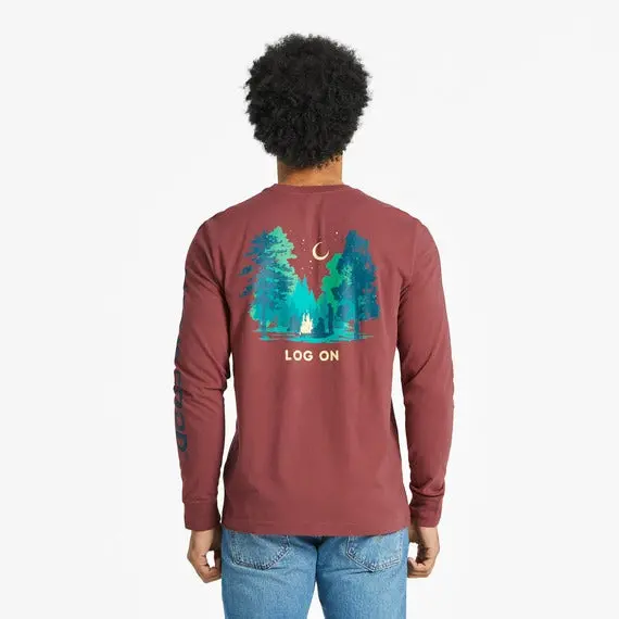 Men's Log On Campfire Long Sleeve Crusher-Lite Tee Shirt 1