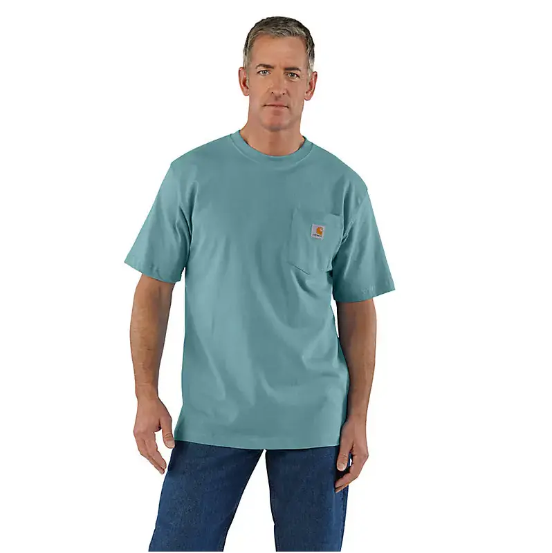 Men's Loose Fit Heavyweight Short-Sleeve Pocket Henley T-Shirt 1