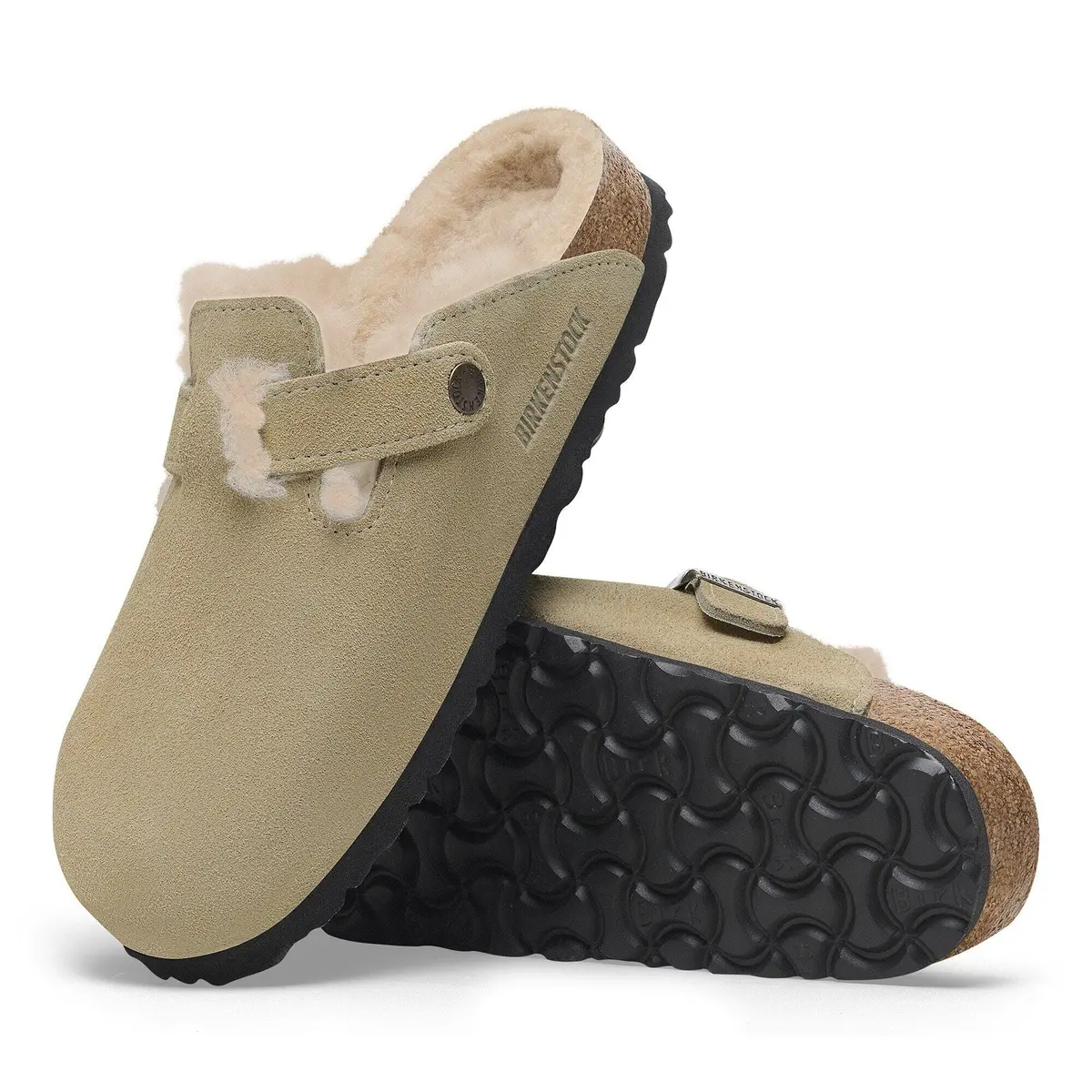 Women's Boston Shearling Suede Leather Clog 3