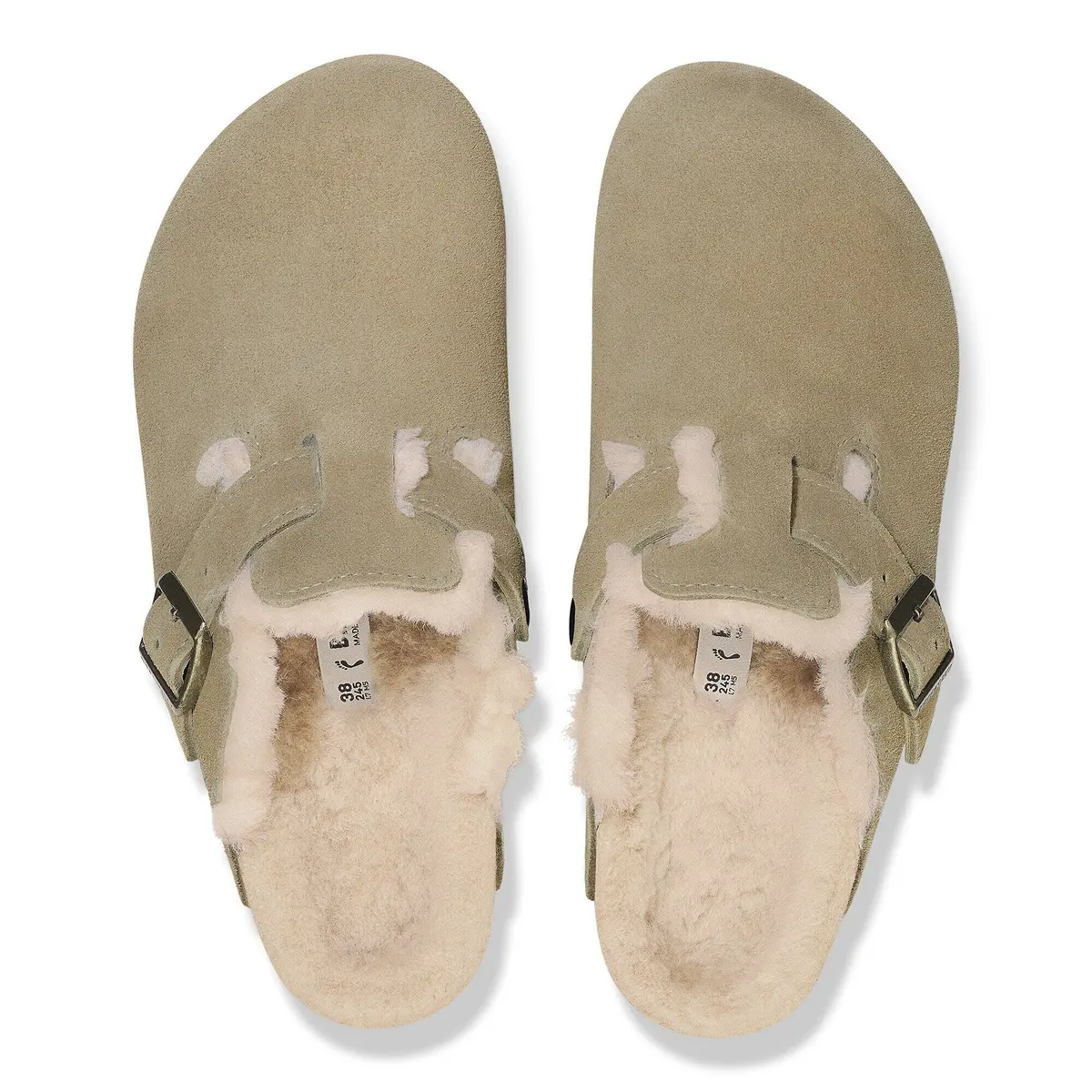 Women's Boston Shearling Suede Leather Clog 4