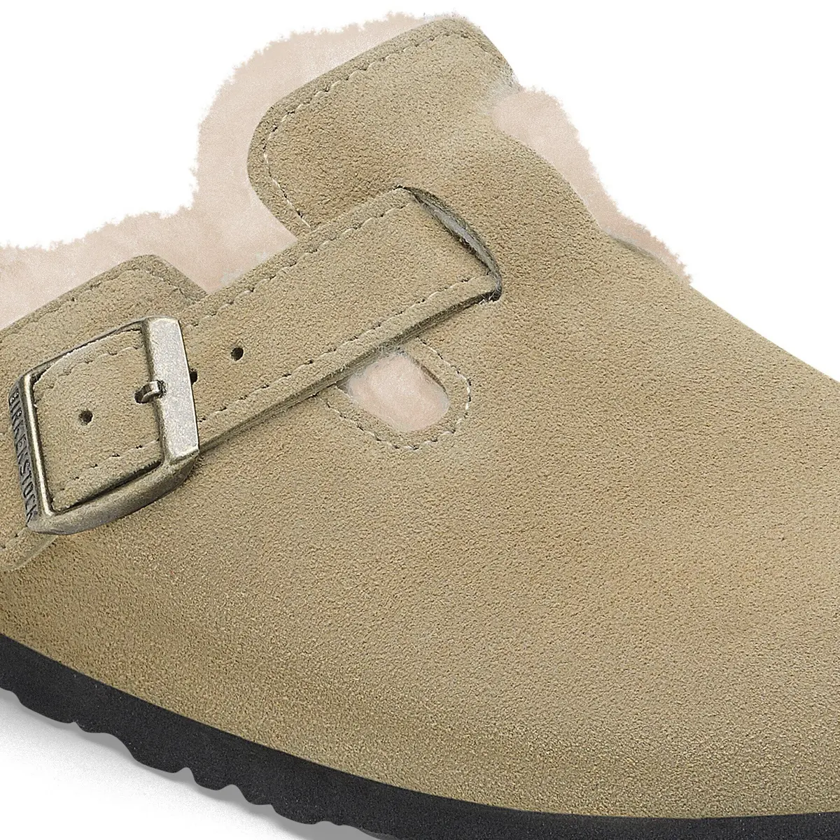Women's Boston Shearling Suede Leather Clog 5