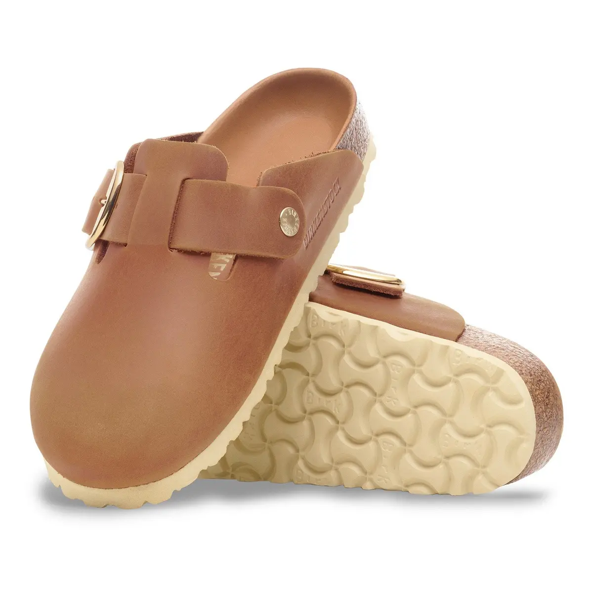 Women's Boston Big Buckle Oiled Leather Clog 2