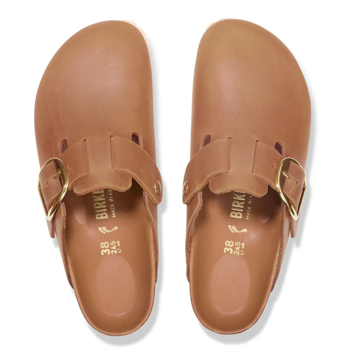 Women's Boston Big Buckle Oiled Leather Clog 3