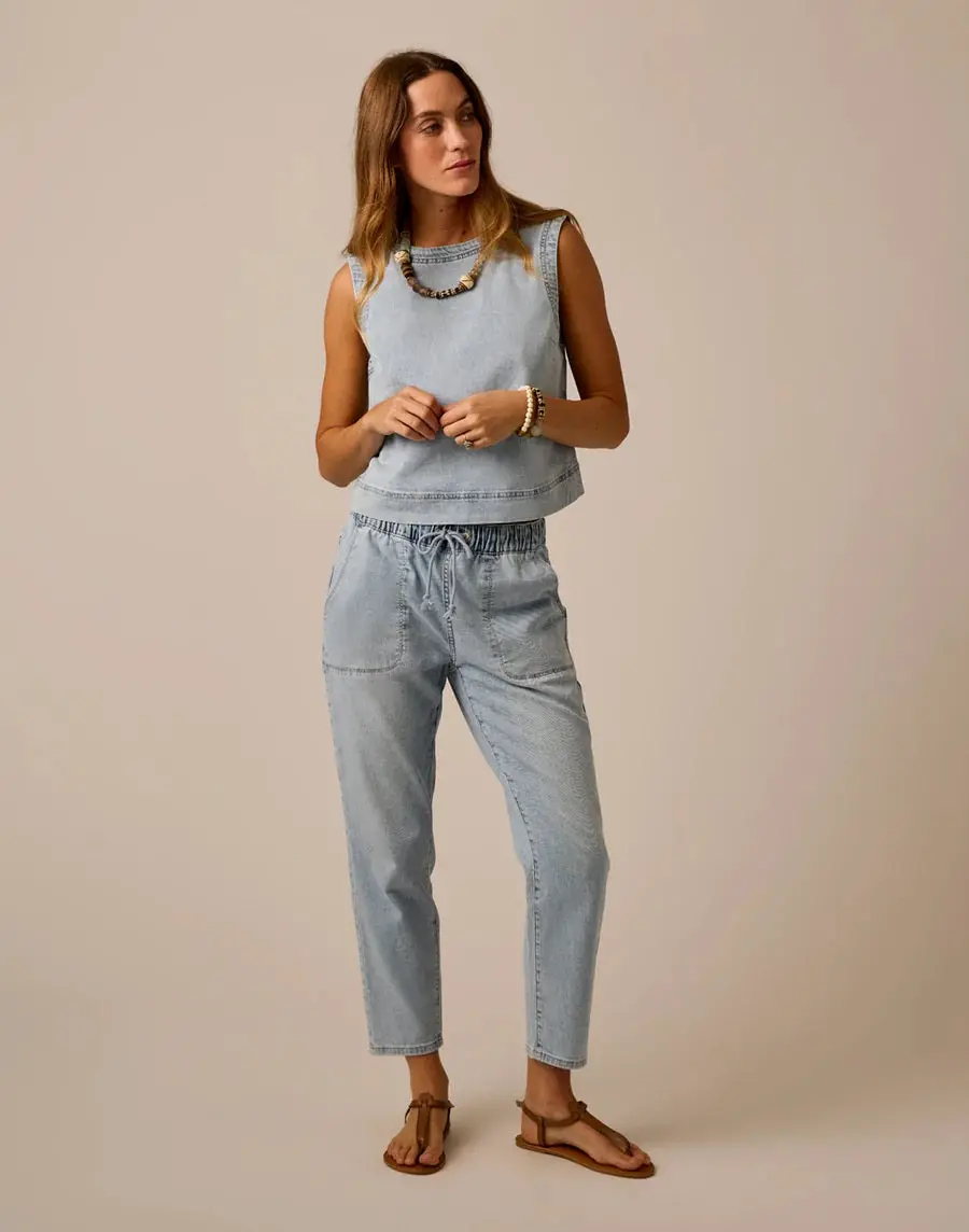 Zoe Lightweight Denim Pant 1