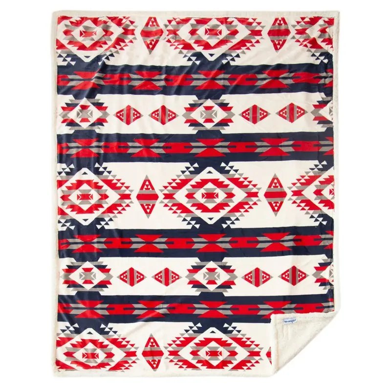 Red, White & Blue Southwest Plush Throw Blanket - 56"X 68" 2