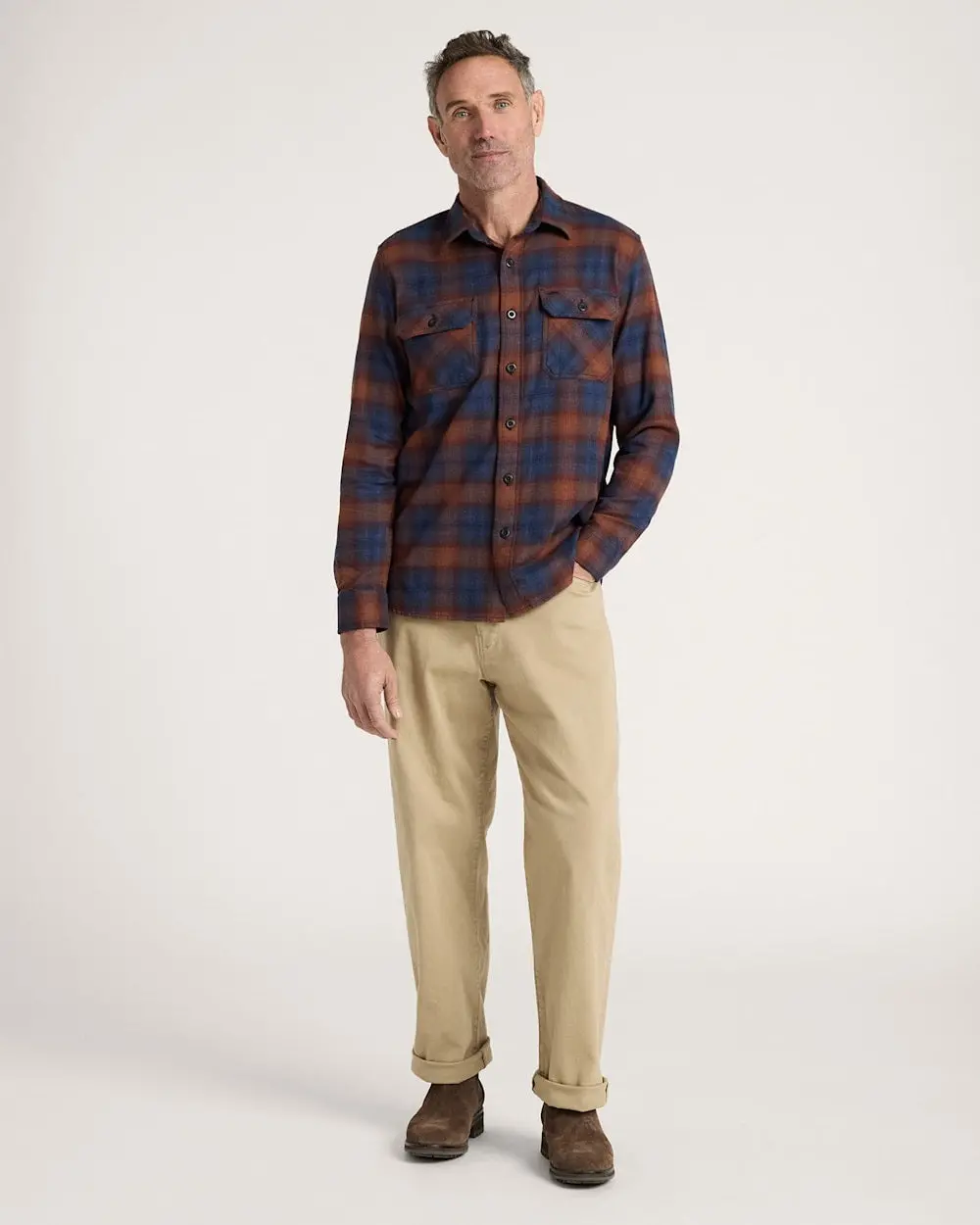 Men's Plaid Burnside Cotton Flannel Shirt 1