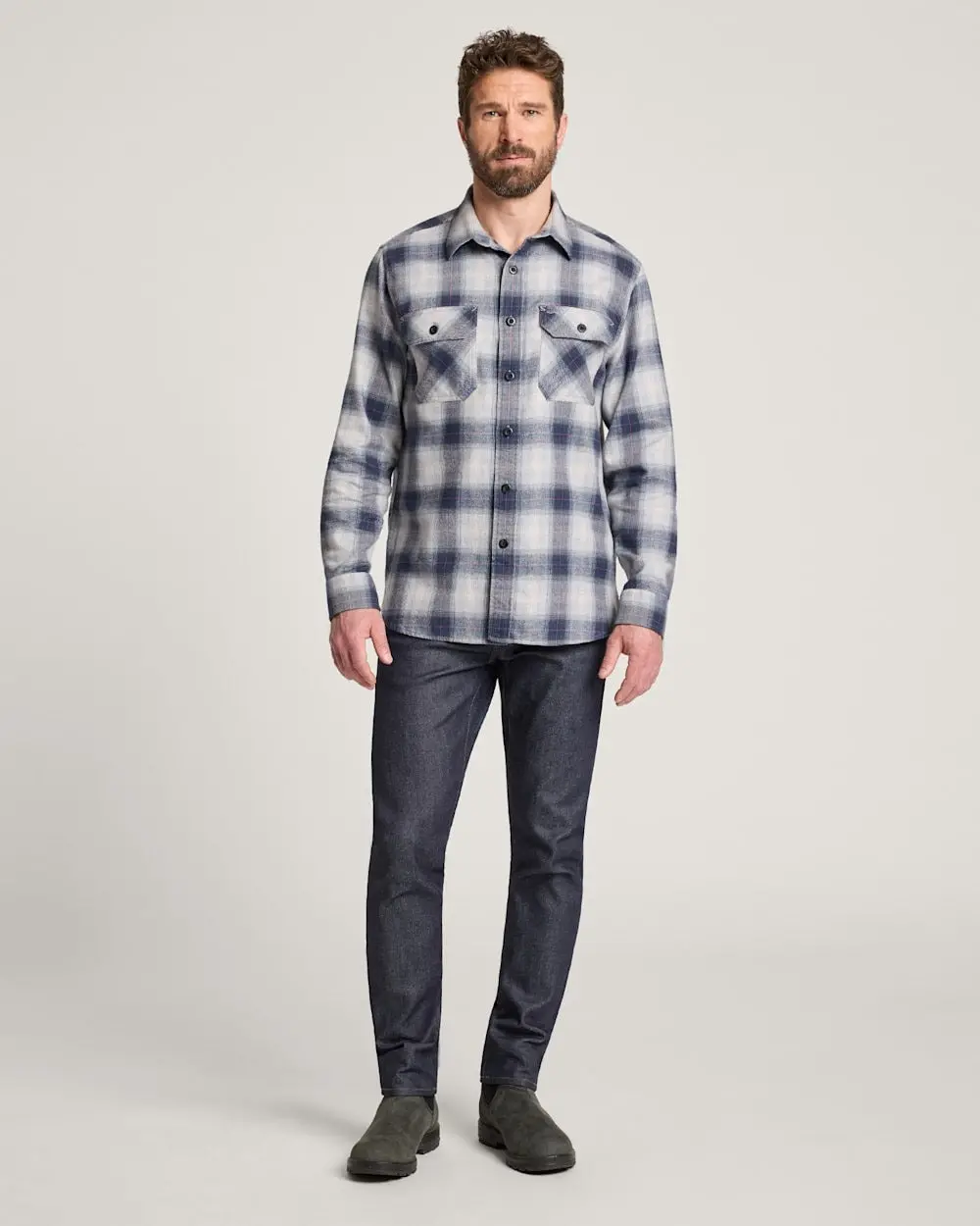 Men's Plaid Burnside Cotton Flannel Shirt 1