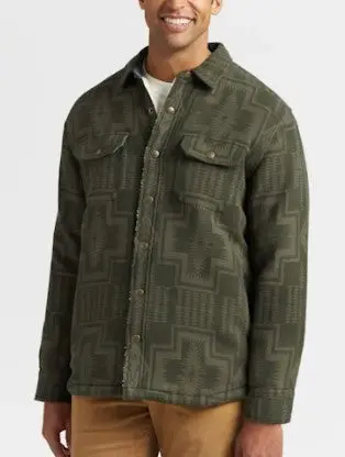 Men's Jacquard Sherpa Lined Shirt Jacket 1