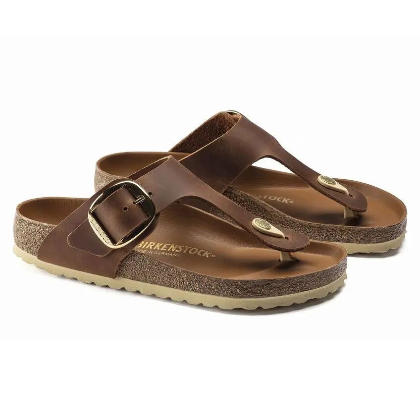 Women's Gizeh Big Buckle Oiled Leather Sandal 4