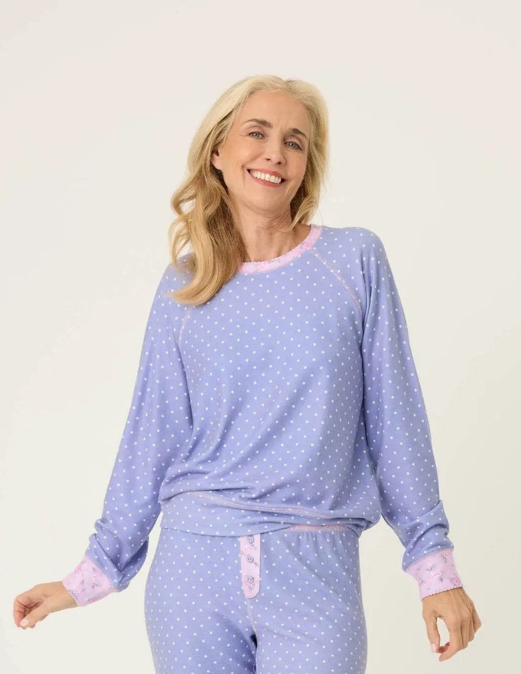 Women's Long Sleeve Jammie Shirt - Rose Garden 1