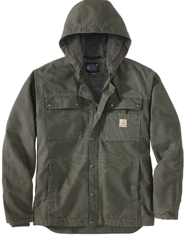 Men's Relaxed Fit Washed Duck Sherpa-Lined Utility Jacket 1