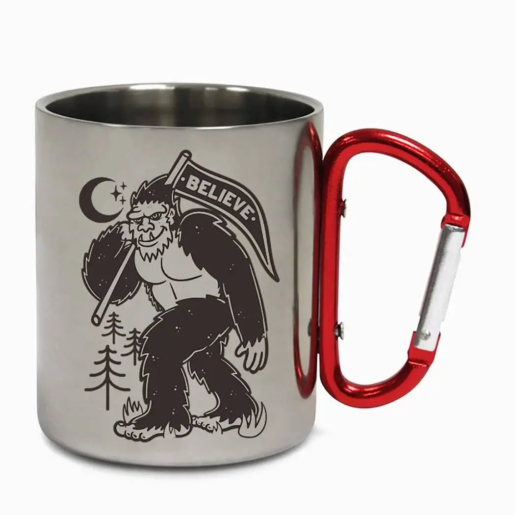 Sasquatch Believe Carabiner Steel Camping Mug 1