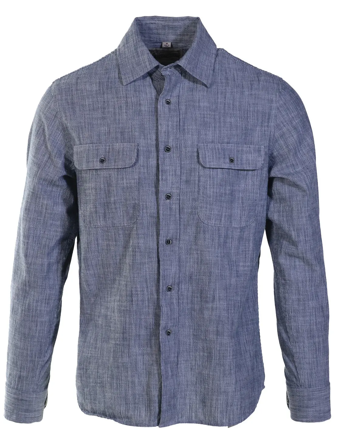 Men's Nyc Cotton Shirt In Indigo 1