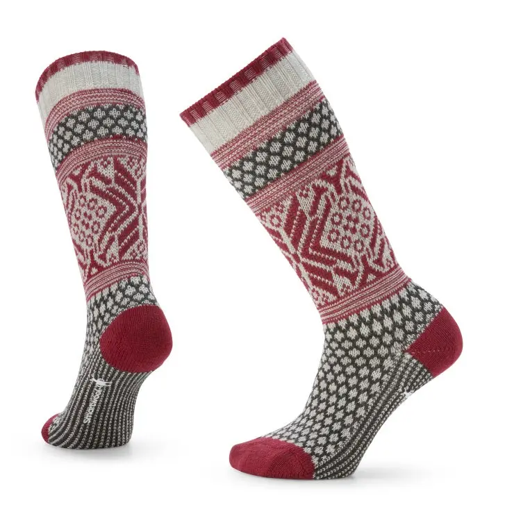 Women's Everyday Popcorn Snowflake Pattern Crew Socks 1