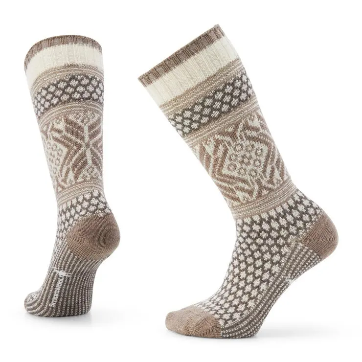 Women's Everyday Popcorn Snowflake Pattern Crew Socks 1