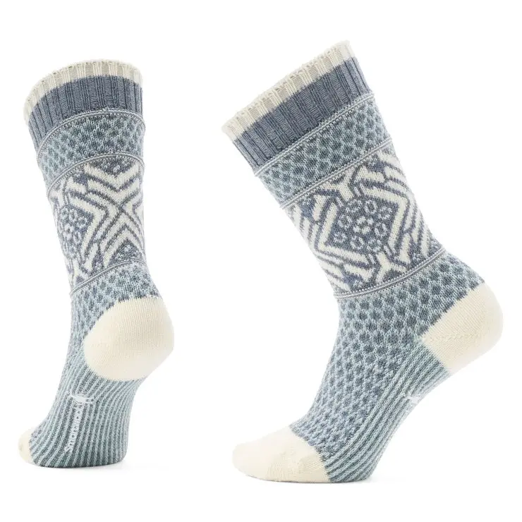 Women's Everyday Popcorn Snowflake Pattern Crew Socks 1