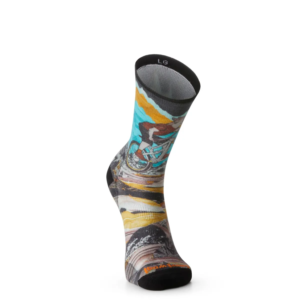 Men's Bike Zero Cushion Wolf Print Crew Socks 1