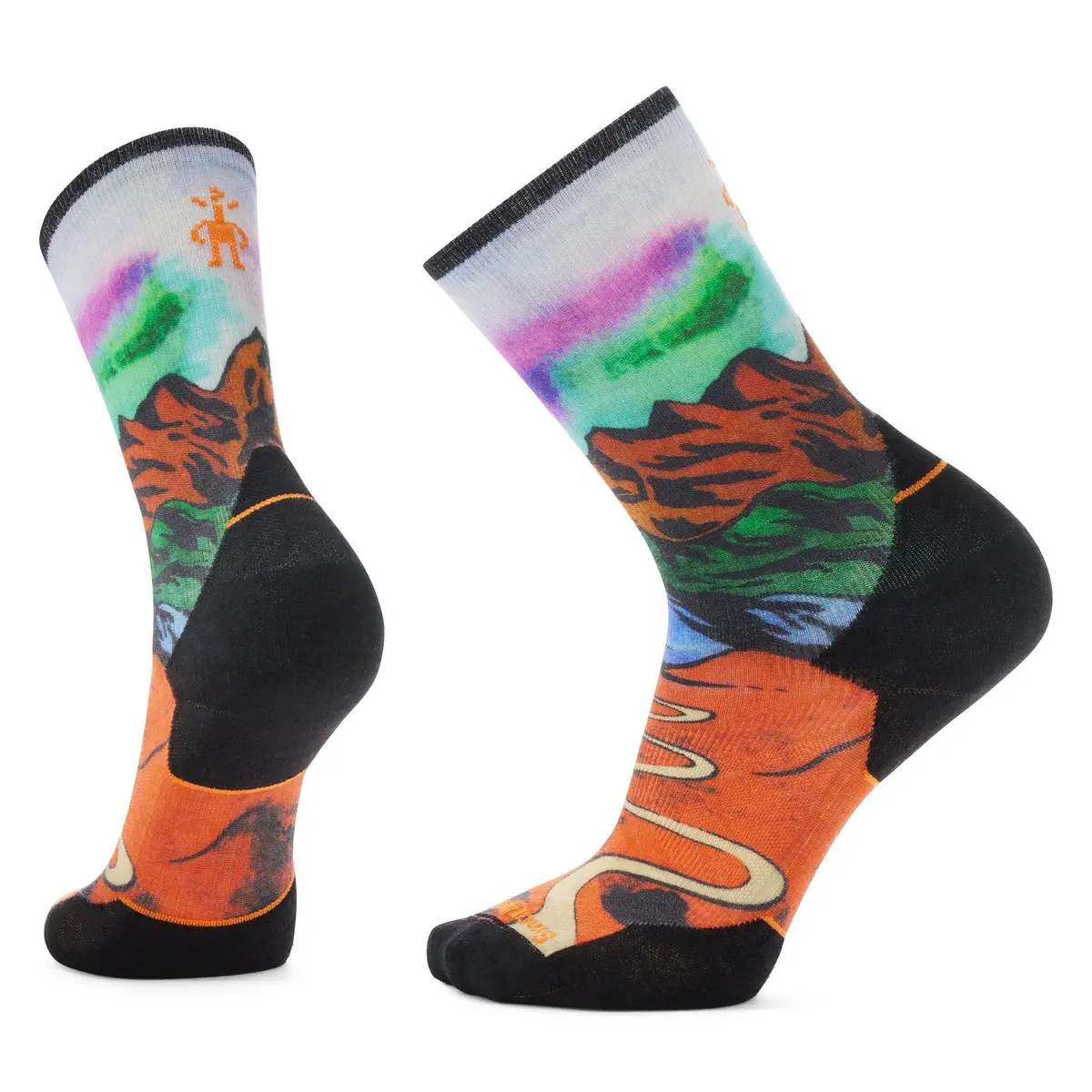 Trail Run Targeted Cushion Singletrack Print Crew Socks 1