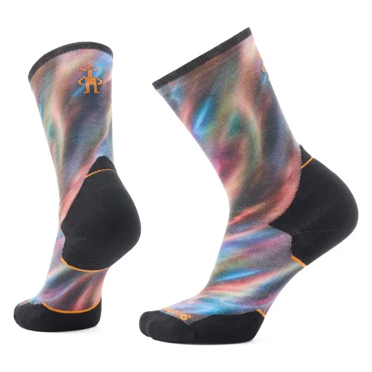 Women's Trail Run Targeted Cushion Water Shimmer Print Crew Socks 1