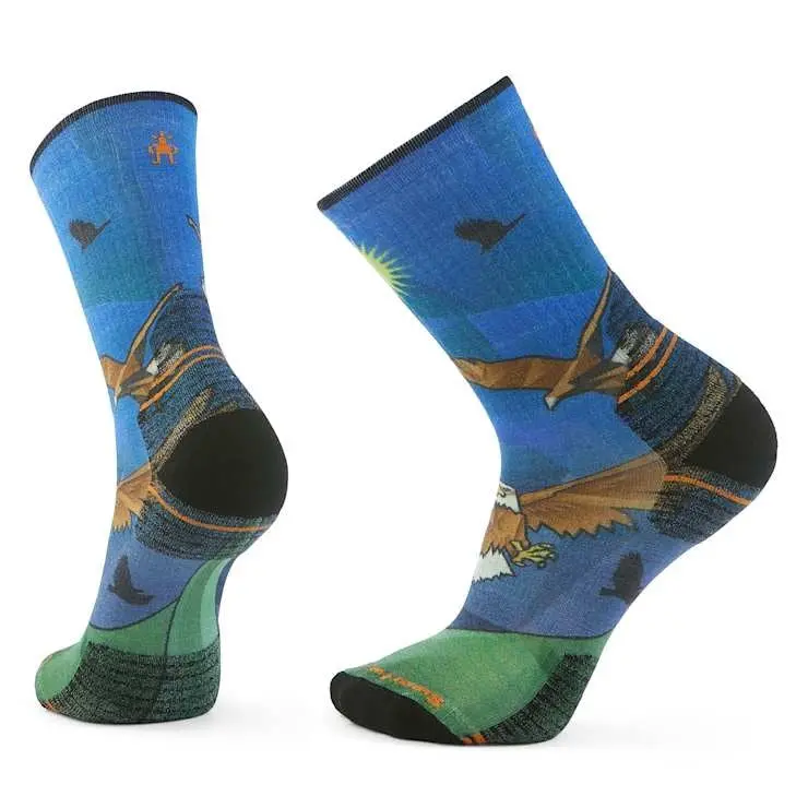 Hike Targeted Cushion Eagle Print Crew Socks 1