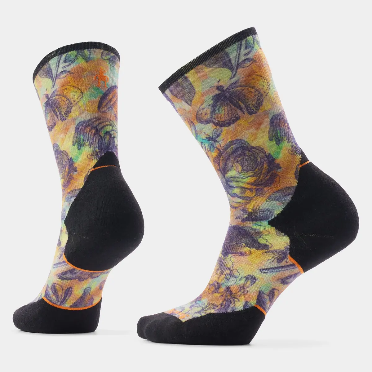 Women's Trail Run Floral Party Print Crew Socks 1