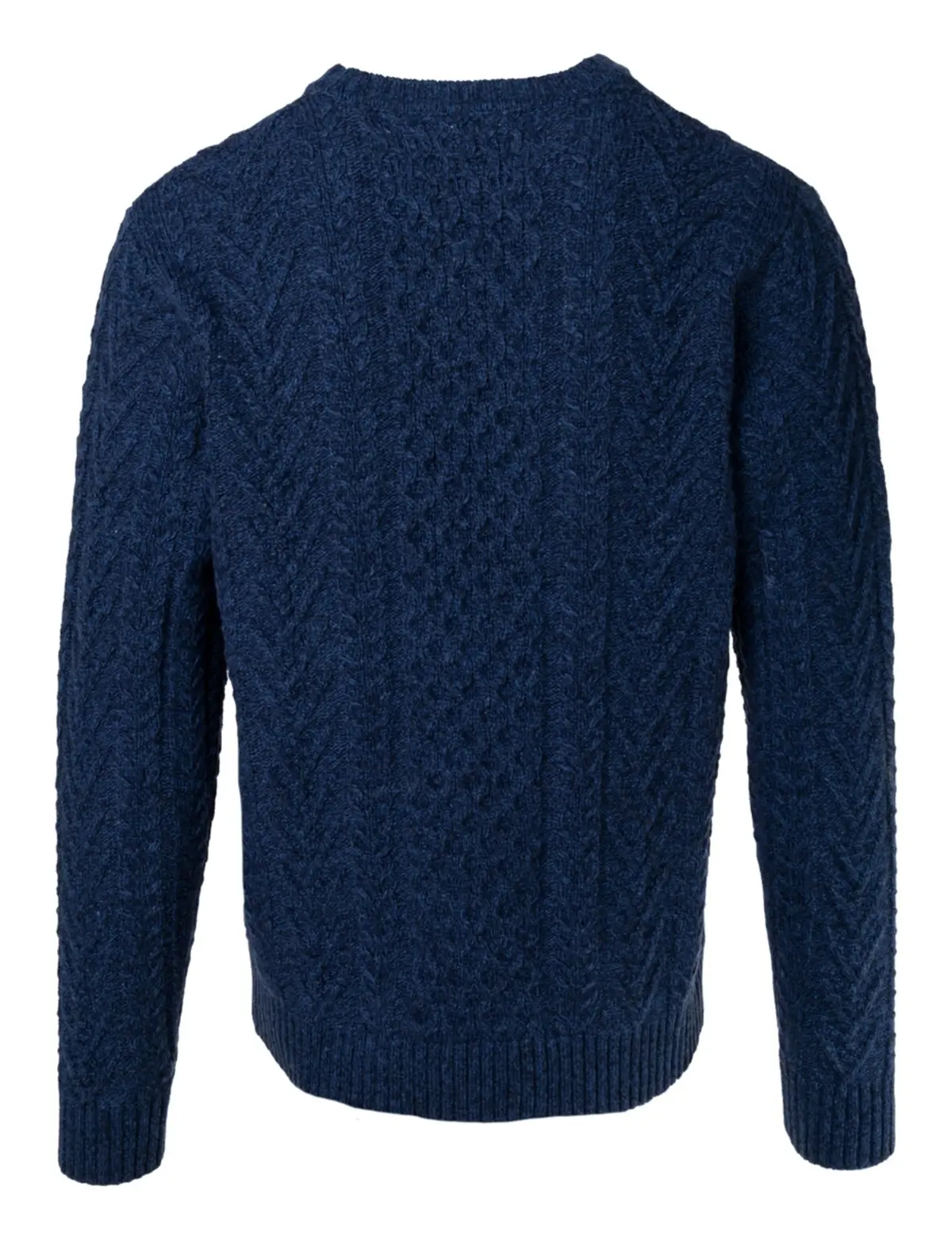Men's Midweight Wool Blend Cable Knit Crew Neck Sweater 2