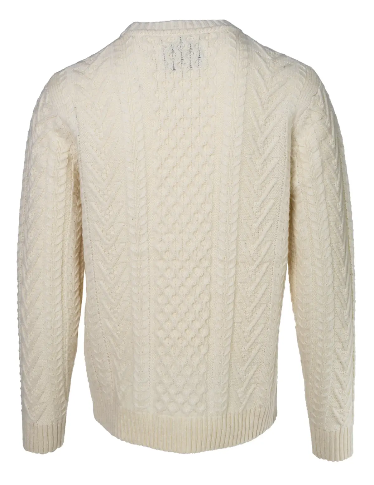 Men's Midweight Wool Blend Cable Knit Crew Neck Sweater 2