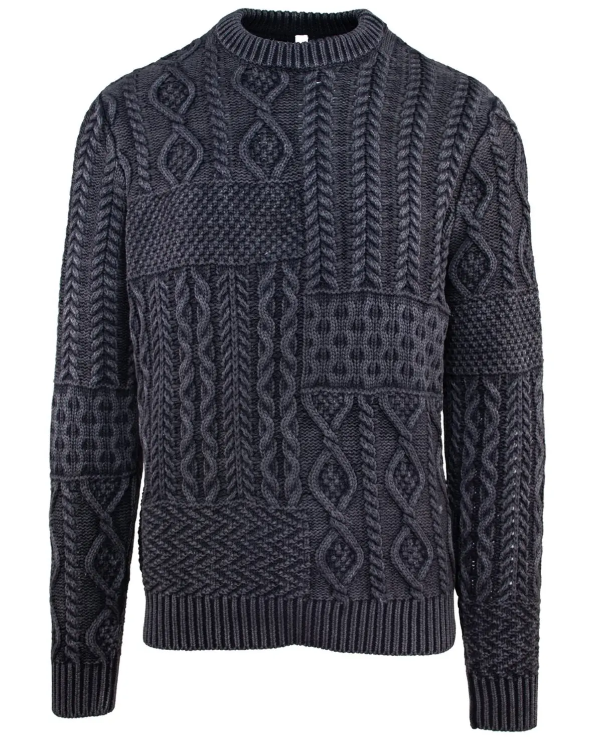 Men's Stonewashed Patchwork 100% Cotton Sweater 1