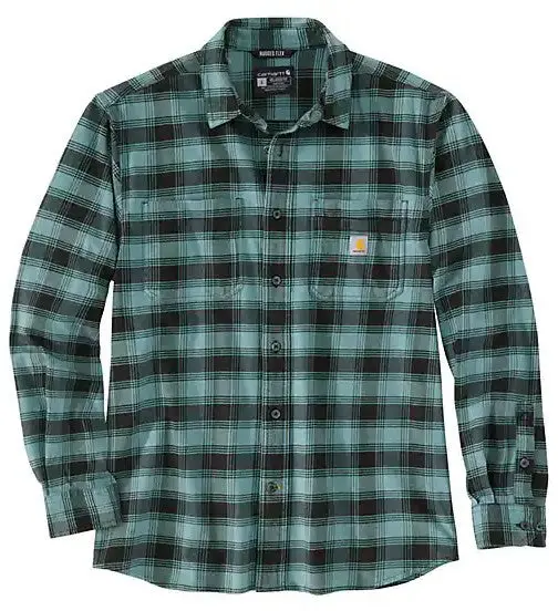 Rugged Flex Relaxed Fit Midweight Flannel Long-Sleeve Plaid Shirt 1