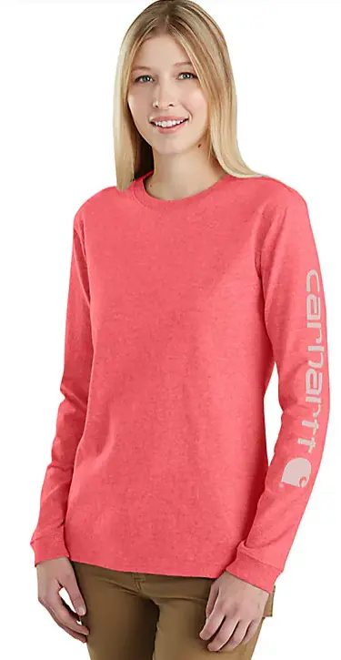 Women's Loose Fit Heavyweight Long-Sleeve Logo Sleeve Graphic T-Shirt 1
