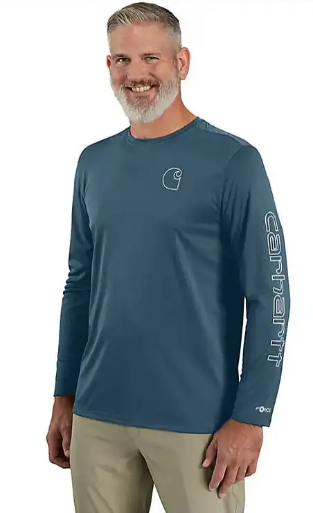Men's  Force Sun Defender Lightweight Long-Sleeve Logo Graphic T-Shirt 1