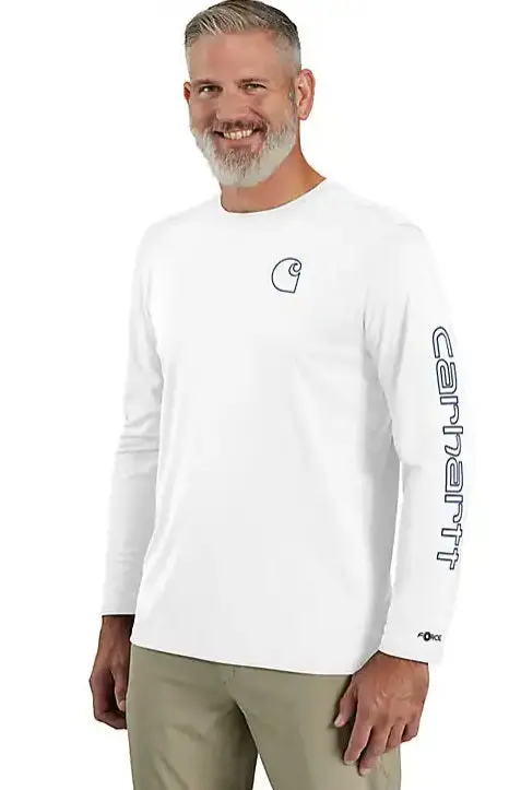 Men's Force Sun Defender Lightweight Long-Sleeve Logo Graphic T-Shirt 1