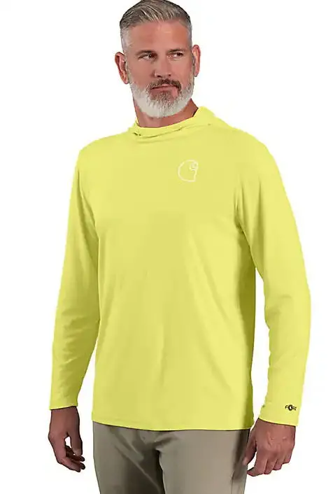 Men's Force Sun Defender Lightweight Long-Sleeve Hooded Logo Graphic T-Shirt 1