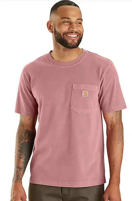 Relaxed Fit Lightweight Short-Sleeve Garment Dyed Pocket T-Shirt 1