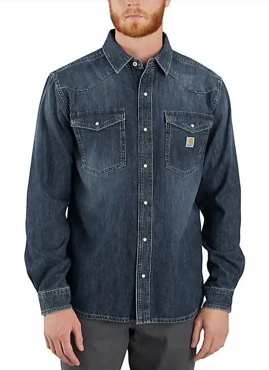 Montana Relaxed Fit Midweight Denim Long-Sleeve Snap Front Shirt 1