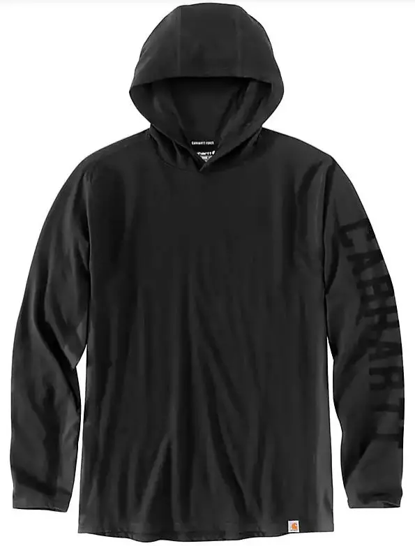 Men's Force Relaxed Fit Midweight Long-Sleeve Logo Hooded T-Shirt 1