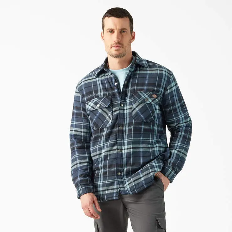Men's Sherpa Lined Flannel Shirt Jacket With Hydroshield 1