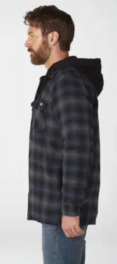 Fleece Hooded Flannel Shirt Jacket W/ Hydroshield 3