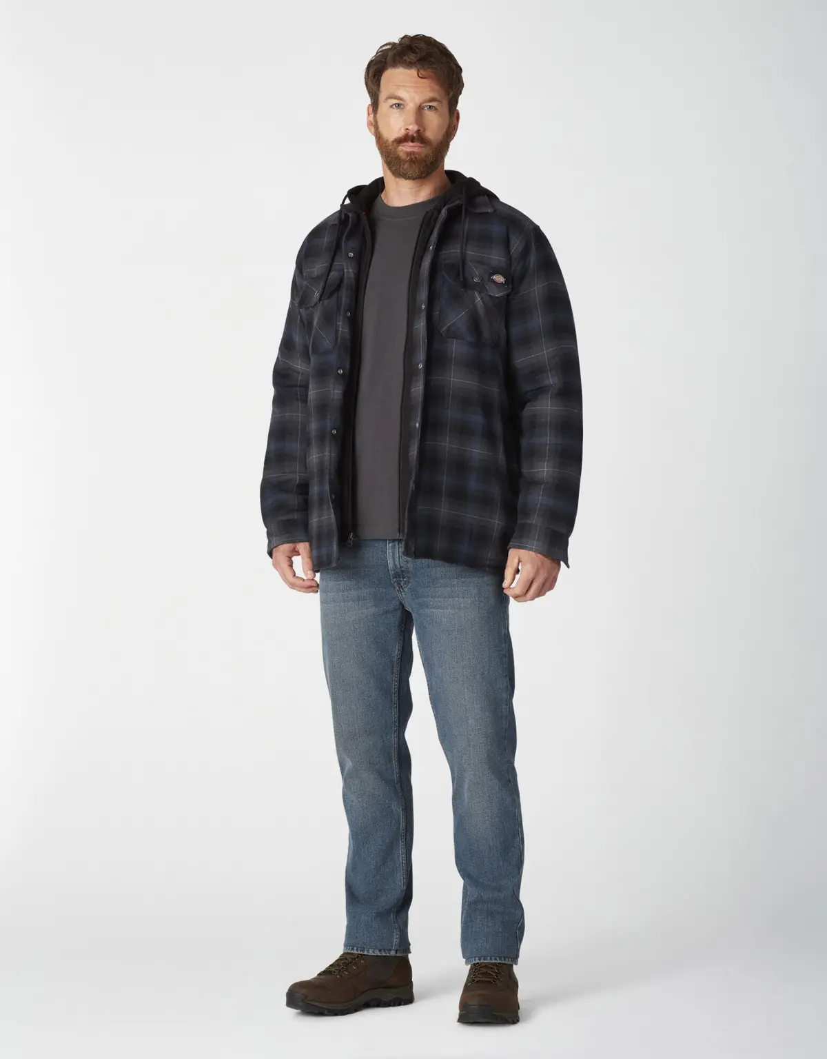 Fleece Hooded Flannel Shirt Jacket W/ Hydroshield 4