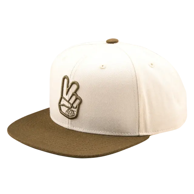 Gorra Tld 2025 Flat Bill Snapback Peace Vintage White / Olive 1